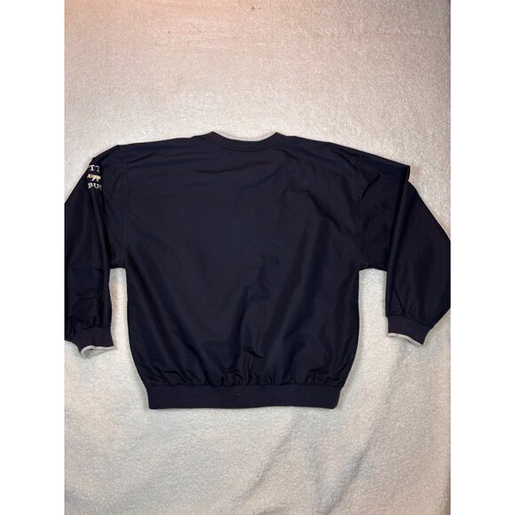 Cutter & Buck Navy Pullover Sweatshirt L/G Polyester V-Neck Embroidered Sonnenal - Picture 16 of 16